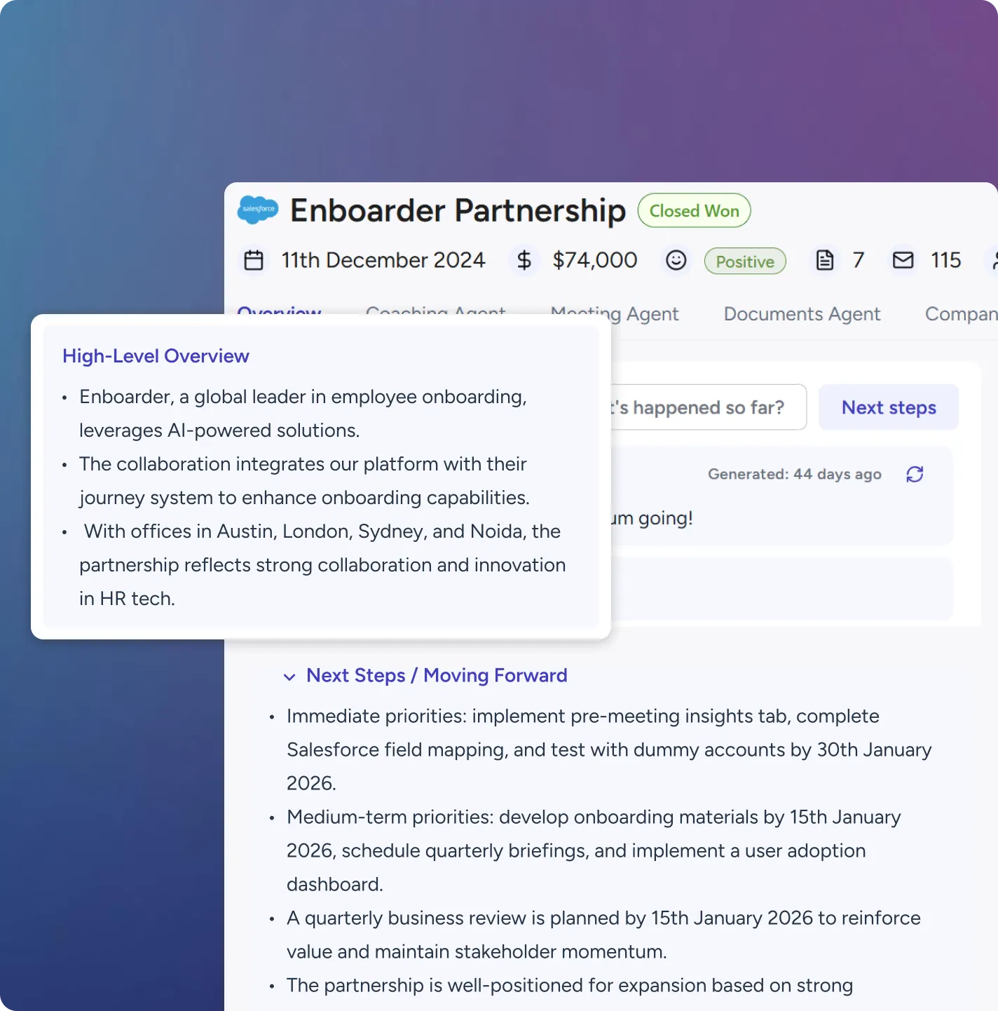 Automatic Account Summaries and Deal Briefs Automatic Account Summaries and Deal Briefs
